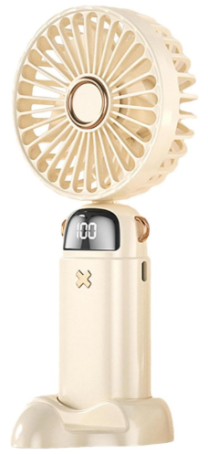 Mini ventilateur portable  | Ventilateur USB portable à main –Pliable , à suspendre autour du cou- Affichage numérique LED,