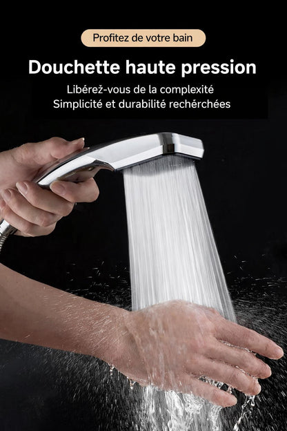 Pommeau de Douche 300 Trous Haute Pression | Jet Pluie Puissant & Économie d'Eau