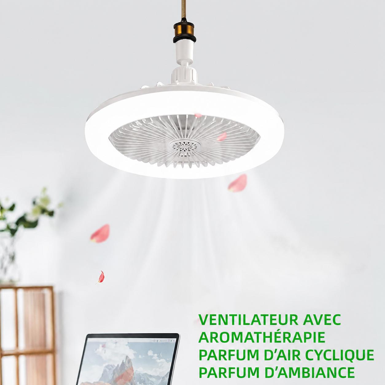 Ventilateur de Plafond LED Télécommandé 2-en-1 anti-canicule| Silencieux & Économe