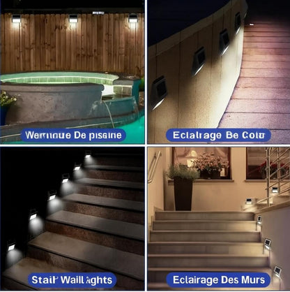 Lampe solaire exterieur |ÉcoLux ™ – Lampes Solaires Inox Étanches pour Escaliers & Jardins - Éclairage Écologique et Durable