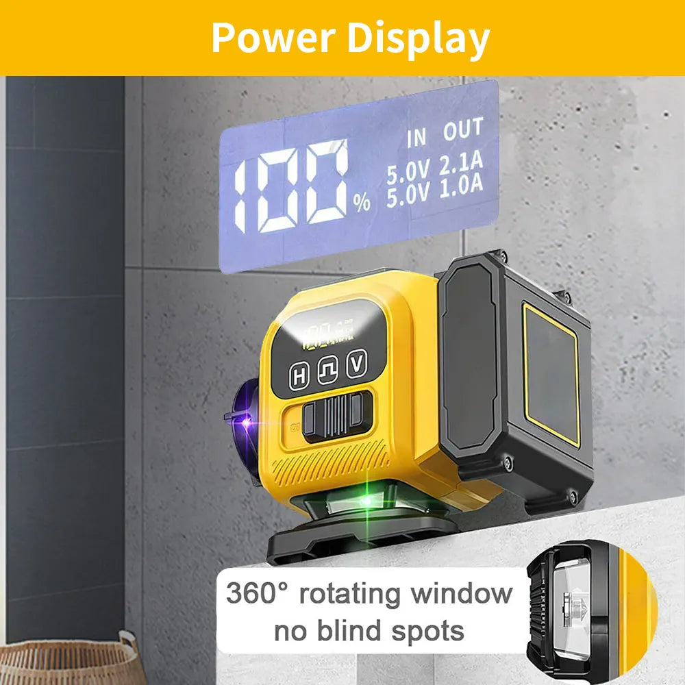 Niveau Laser 4D 16 Lignes Vert 360° — Horizontal & Vertical Automatique