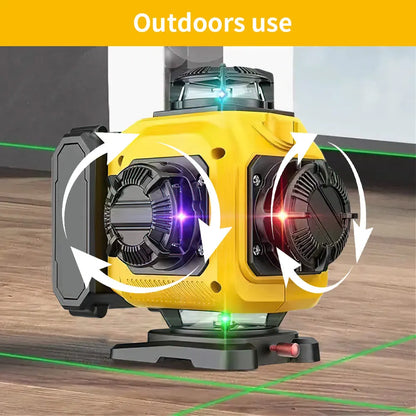 Niveau laser noir jaune rayons lasers verts angle droit  plancher