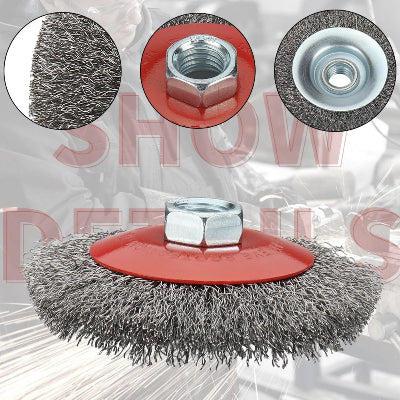 Brosse metallique rouge pour perceuse, accessoires de fixation