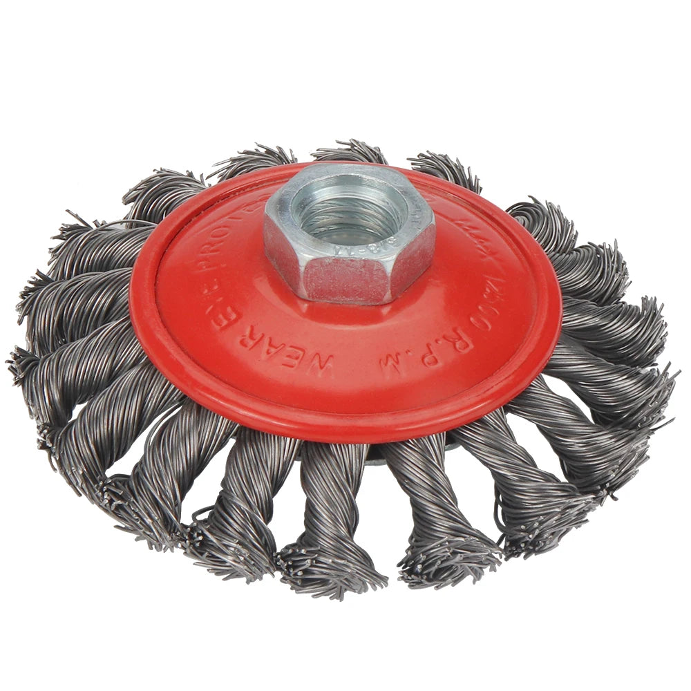 Brosse metallique rouge pour perceuse