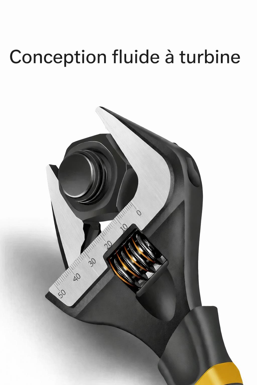CLE A molette tenant ecrou conception turbine