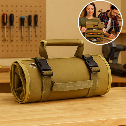 Caisse a outils marron ,Sac à outils enroulable portable homme femme tiens caisse outils