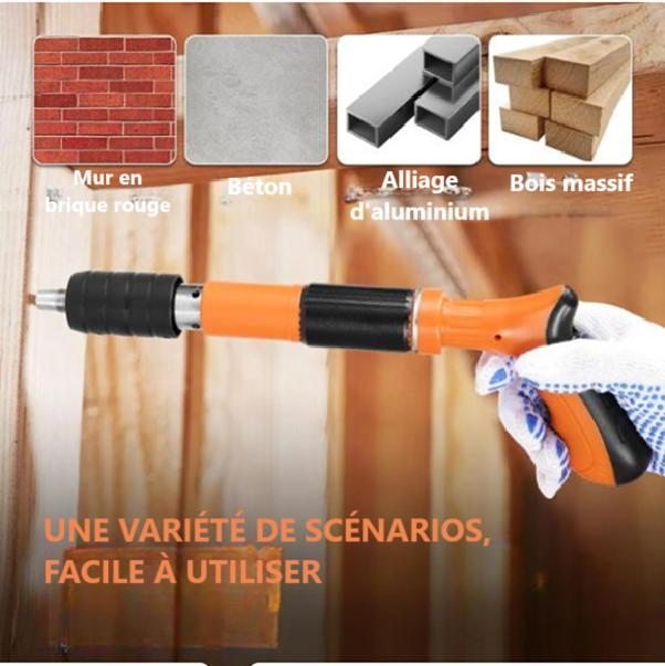 Cloueuse electrique orange Pistolets a clous variete scenarios