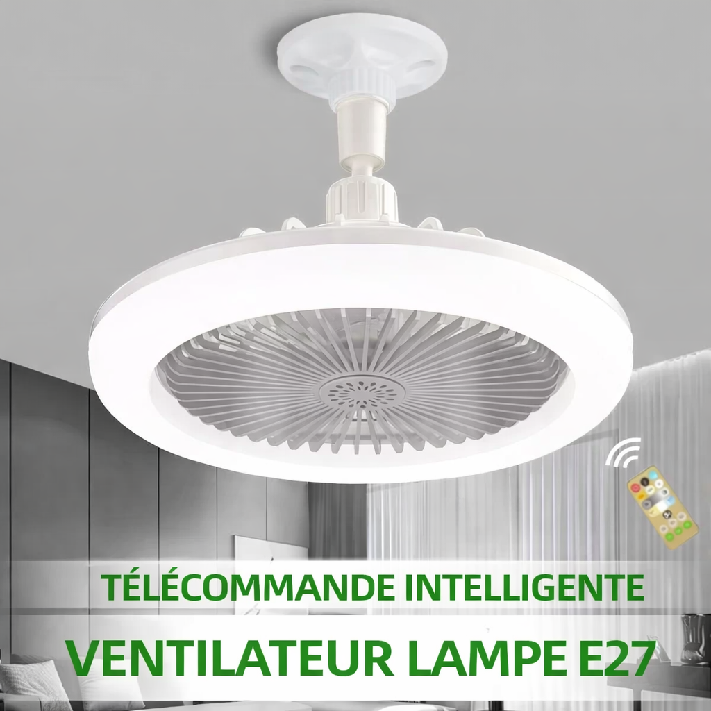 Ventilateur de Plafond LED Télécommandé 2-en-1 anti-canicule| Silencieux & Économe