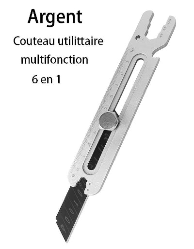 dimensions Cutter professionel argenté, six en un