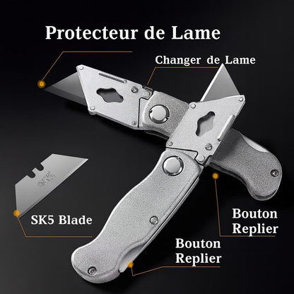 Deux cutters ouvert ,changement de lames du cutter