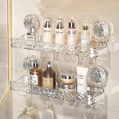 Etagere salle de bain grise à deux étages