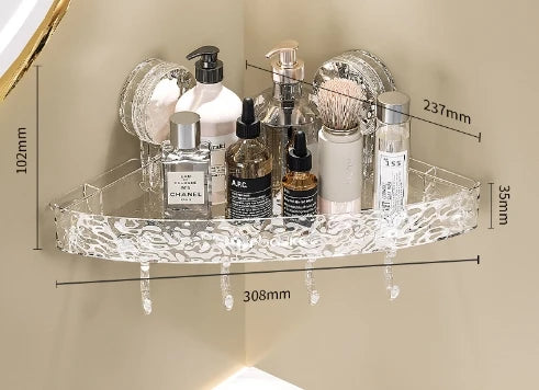 Etagere salle de bain blanche triangulaire à un étage 