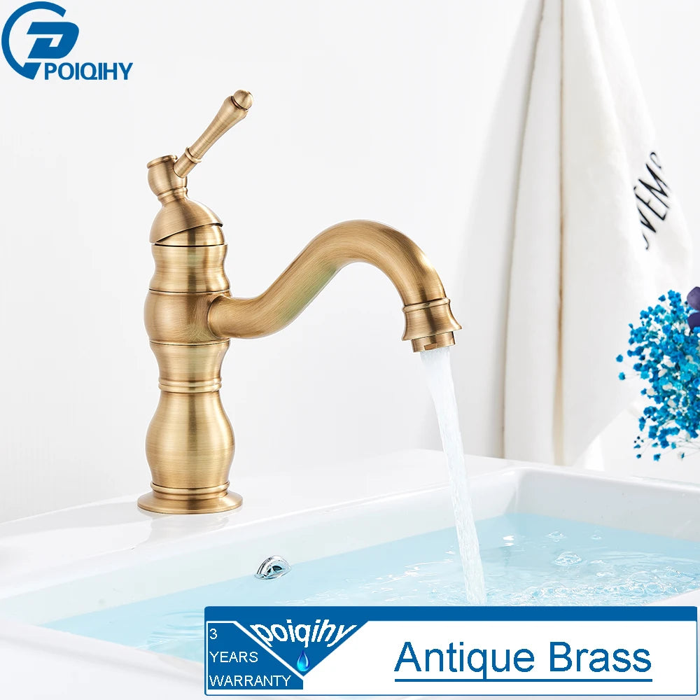 Robinet salle de bain |En Laiton Antique