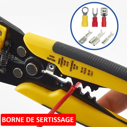 Pince-a-denude-pince-à-dénuder-jaune-sertissage