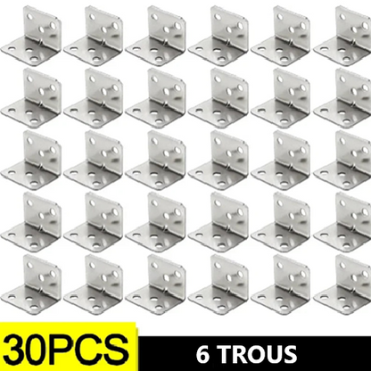 équerre de fixation - Lots de 30 pièces de 6 trous 