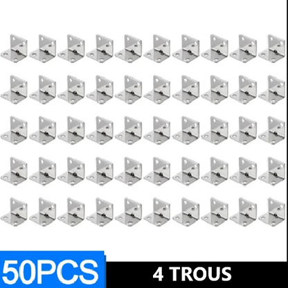 équerre de fixation - Lots de 50 pièces de 4 trous 