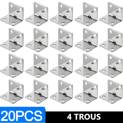 équerre de fixation - Lots de 20 pièces de 4 trous 