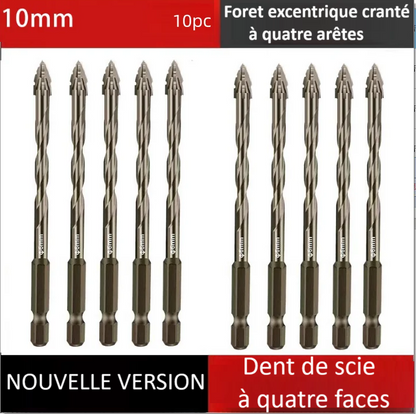 Foret perceuse |Foret excentrique 4 arêtes en alliage renforcé – perce, porcelaine, béton, briques et l’acier