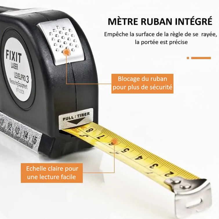 Niveau-Laser-Multifonction-trépied-mètre-ruban-intégré