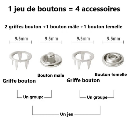 pince à bouton pression -jeu de bouon