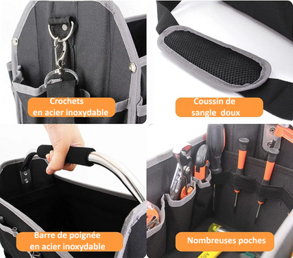 Sac-outils-Polyvalent-crochets-barre-poignée-en-acier-inoxydable-sangle-poches