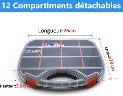 Malette-a-outils-12-compartiments-détachables-robuste-durable