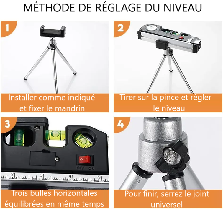 Niveau-Laser-Multifonction-trépied-réglage-niveau