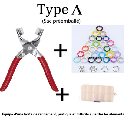 pince à bouton pression -Type A avec boite