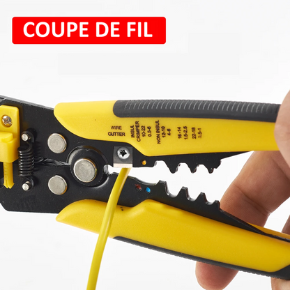 Pince-a-denude-pince-à-dénuder-fonction-coupe-fil-jaune