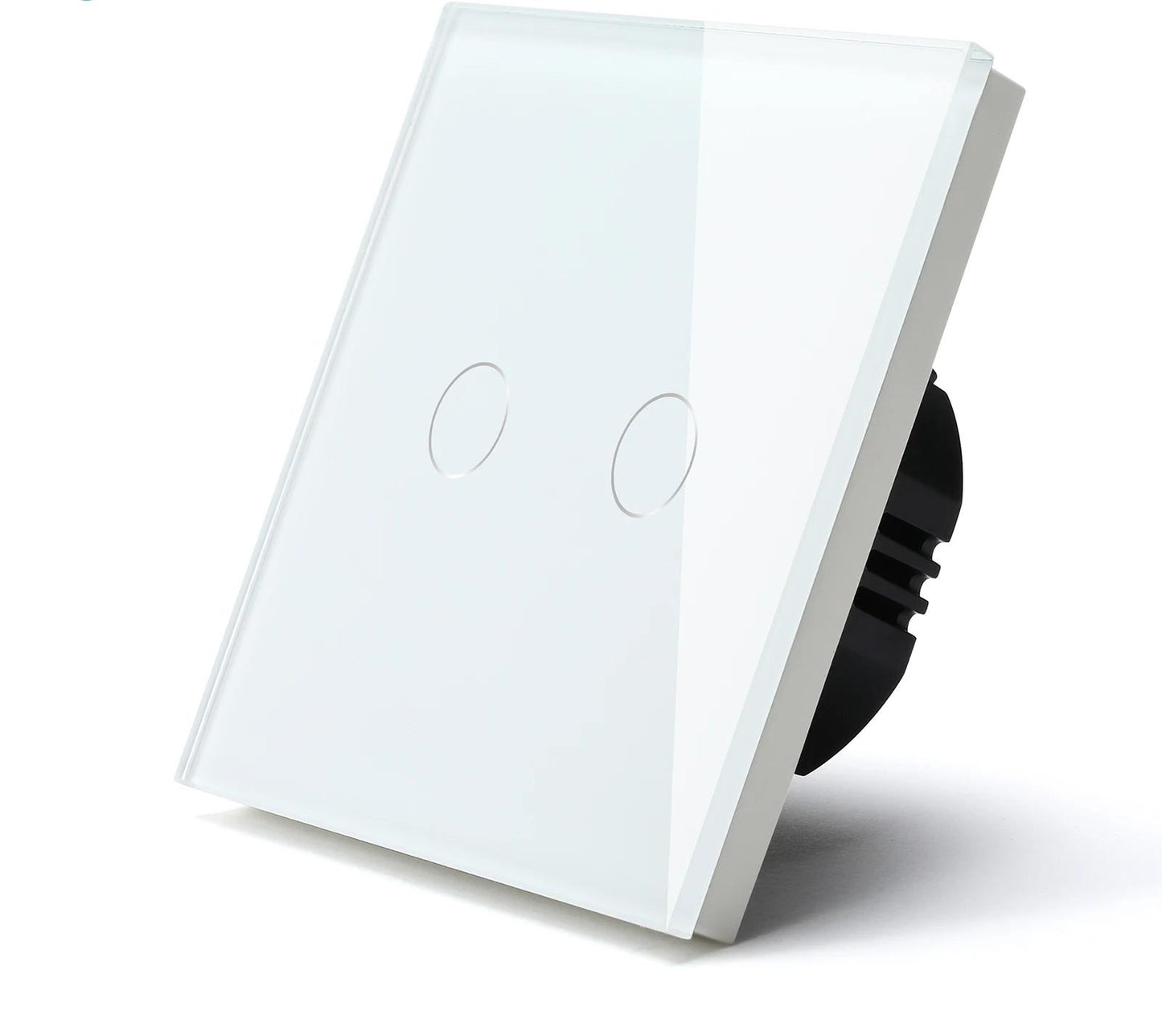 Interrupteur tactile va et vient blanc en verre trempe mur salon blanc et deux boutons