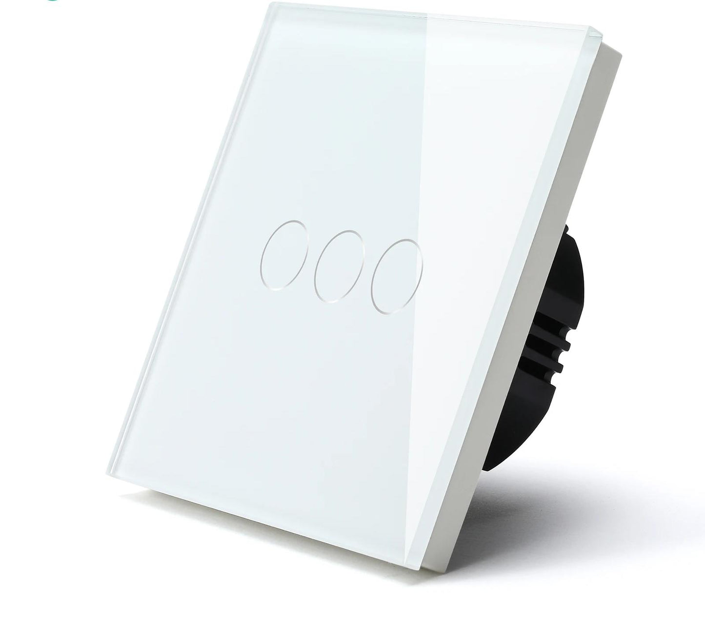 Interrupteur tactile va et vient blanc en verre trempe mur salon blanc et trois boutons