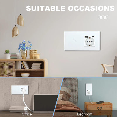 Interrupteur tactile va et vient blanc en verre trempe mur salon chambre bureau occasions adaptees