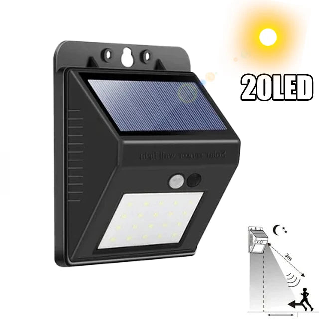 Lampe solaire 20 LED avec détecteur de mouvement