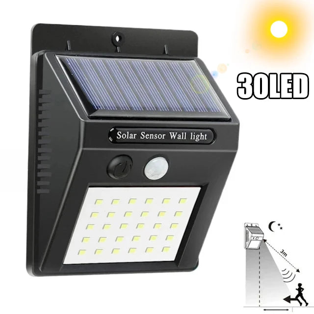 Lampe solaire 30 LED avec détecteur de mouvement