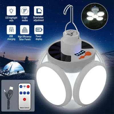 Lampe solaire extérieur ,Lampe solaire multifonction, telecommande et cable usb