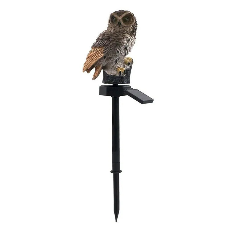 Lampe solaire extérieur chouette marron ,panneau solair ,Éclairage LED 
