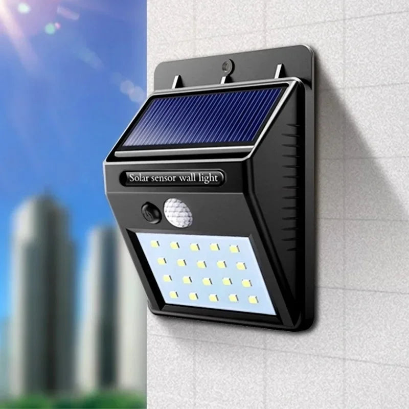 Lampe solaire extérieur fixée au mur