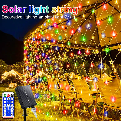 Lampe solaire exterieur de decoration interrieure de maison, panneau solair et telecommande, lumiere RVB