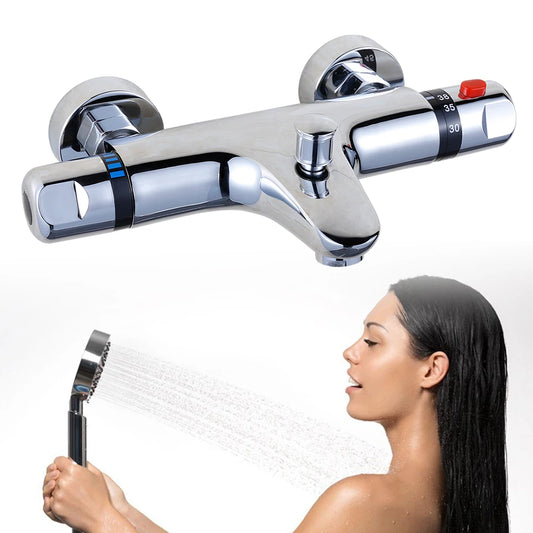 Mitigeur-de-douche-thermostatique-économie-eau-confortable-douche-système-intelligent-réglage-femme-sous-la-douche