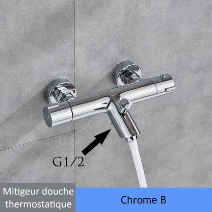 Mitigeur douche thermostatique chrome B ,économie d'eau confortable,  système de douche intelligent 