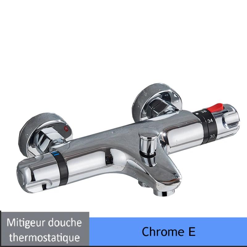 Mitigeur douche thermostatique chrome E ,économie d'eau confortable,  système de douche intelligent 