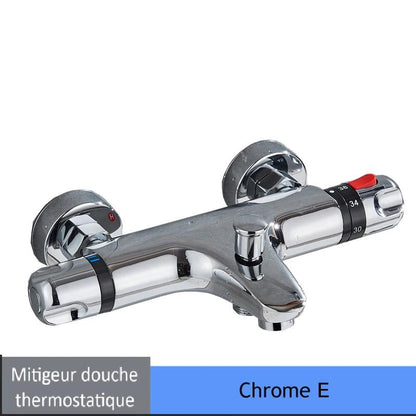 Mitigeur douche thermostatique chrome E ,économie d'eau confortable,  système de douche intelligent 