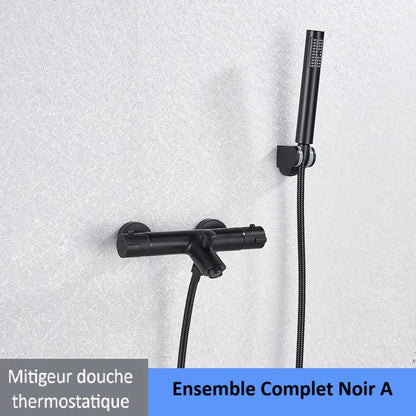 Mitigeur douche thermostatique noir A ,économie d'eau confortable,  système de douche intelligent 