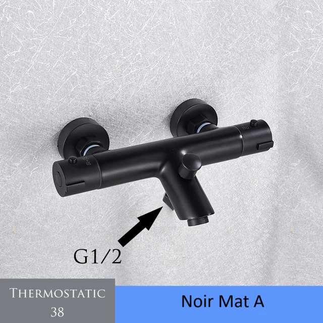 Mitigeur-douche-thermostatique-économie-eau-confortable-douche-système-intelligent-Noir-mat-A