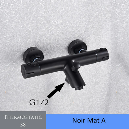Mitigeur-douche-thermostatique-économie-eau-confortable-douche-système-intelligent-Noir-mat-A