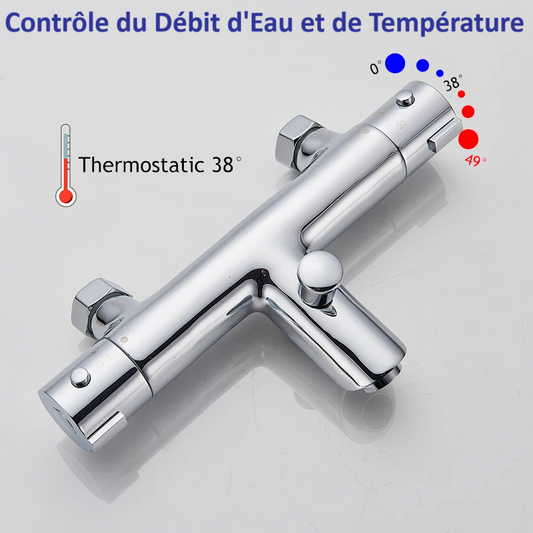 Mitigeur-douche-thermostatique-économie-eau-systeme-intelligent-réglage-automatique-de-température