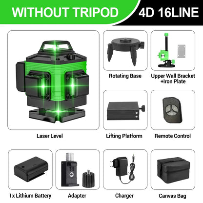 Niveau Laser  base rotative chargeur sans trepied batterie  adaptateur acessoires seize lignes
