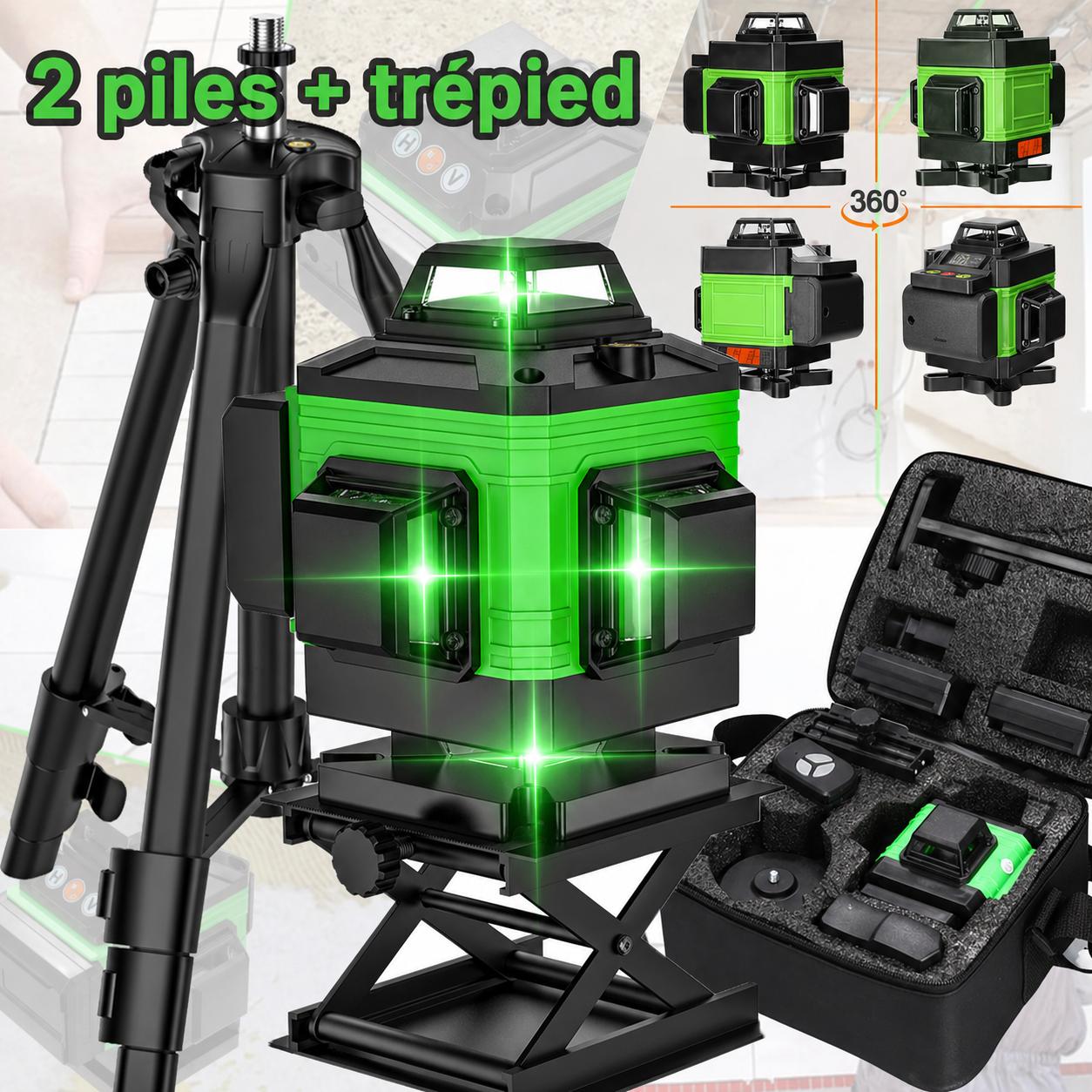 Niveau Laser trepied  accessoires piles