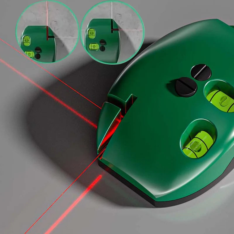 Niveau Laser Souris verte a bulles  rayons lasers rouges angle droit haute precision