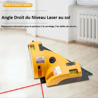 Niveau laser jaune angle droit peinture carrelage dalle de sol